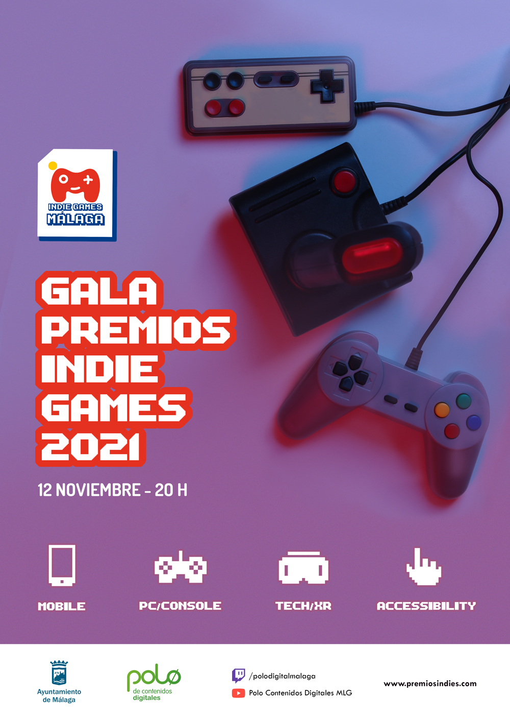 Poster de la GALA PREMIOS INDIE GAMES 2021