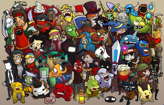 Varios  personajes de videojuegos Indie