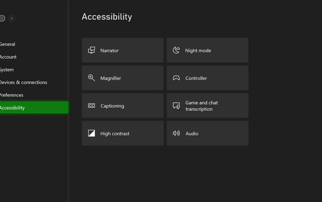 Ampliar Menú  Accesibilidad Xbox
