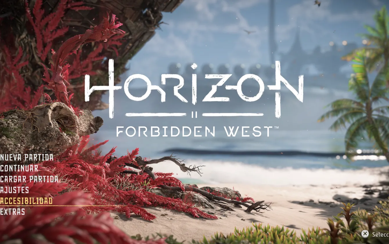 Ampliar Horizon Forbidden West. Opción Accesibilidad seleccionada.