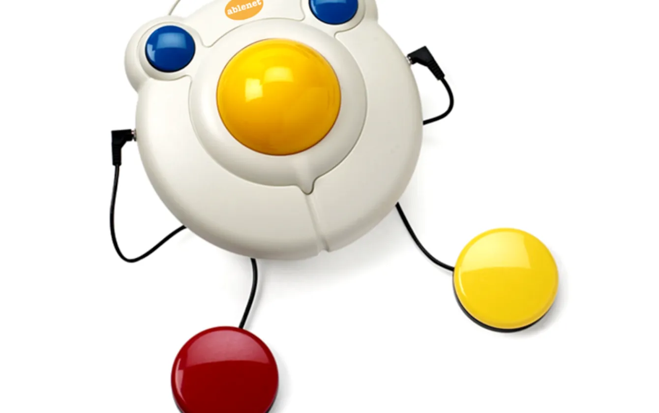 Trackball de bola gigante, Trackball con dos pulsadores adicionales conectados Trackball de bola gigante, Trackball con dos pulsadores adicionales conectados